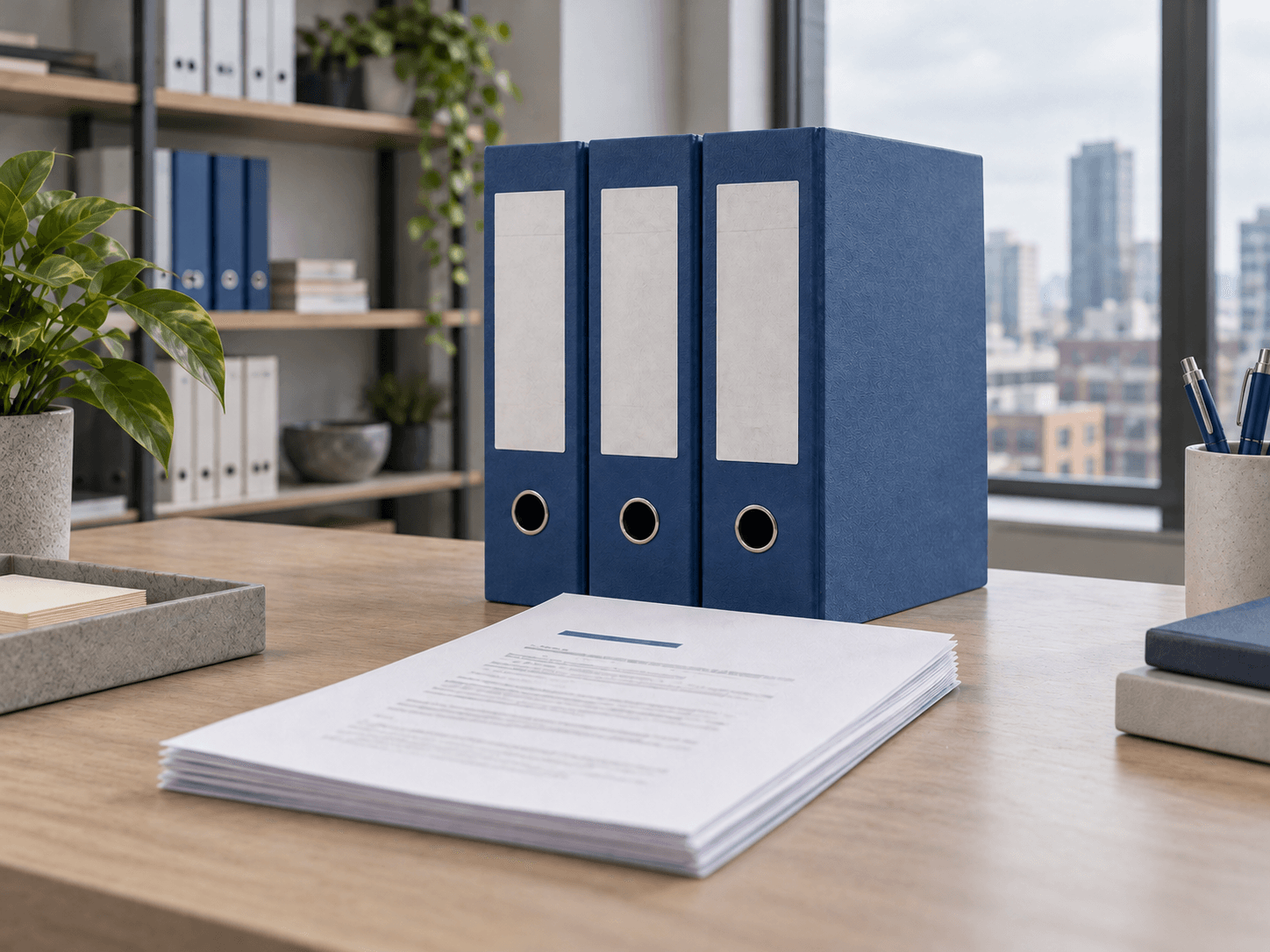 Organized reference binders and a selected source document