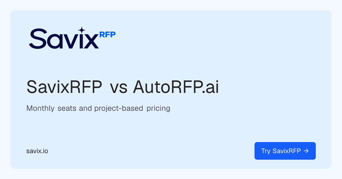 SavixRFP vs AutoRFP.ai: RFP Software Comparison | SavixRFP